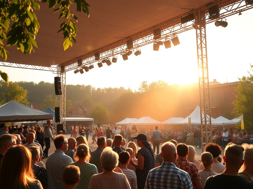 Plakat zapowiadający wydarzenia kulturalne i rozrywkowe w Dusznikach-Zdroju na Majówkę 2026.